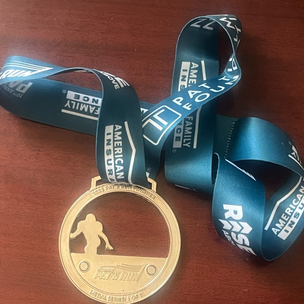 Pat's Run 2023 Race Finisher Medal - Tillman Never Stop ASU Cardinals